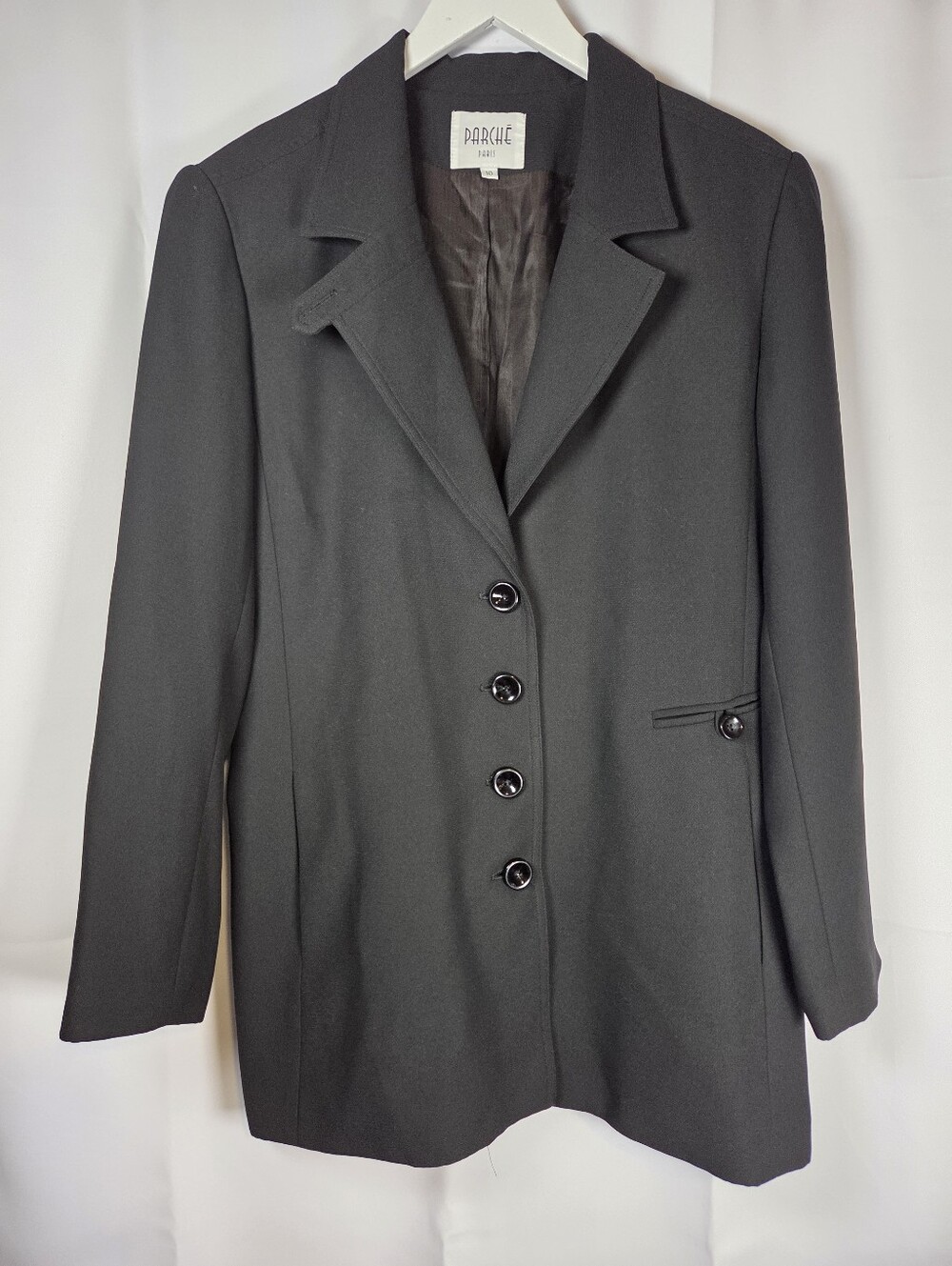 Vintage Parche Paris Women's Black Blazer Jacket Size 10